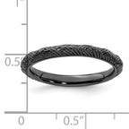 Sterling Silver Stackable Expressions Ruthenium Polished Ring