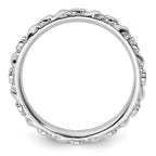 Sterling Silver Stackable Expressions Rhodium-plated Polished Flower Ring