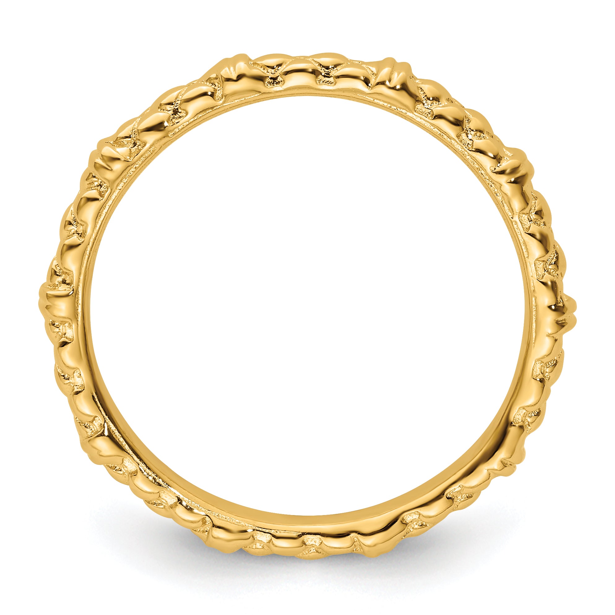 Sterling Silver Stackable Expressions Gold-plated Cable Ring Secondary image