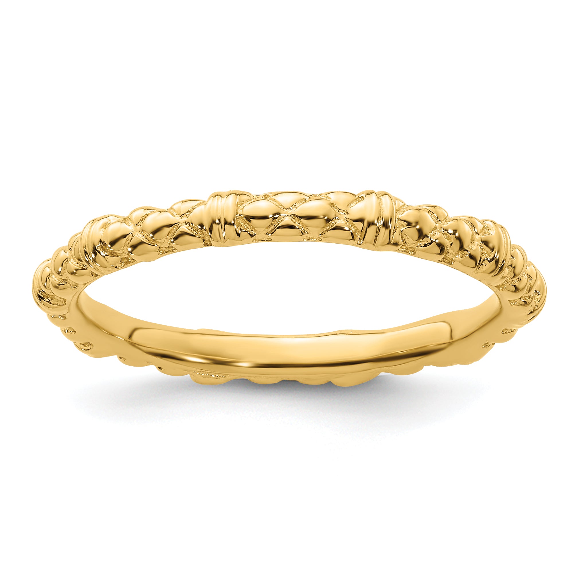Sterling Silver Stackable Expressions Gold-plated Cable Ring Main image