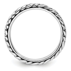 Sterling Silver Stackable Expressions Antiqued Patterned Ring