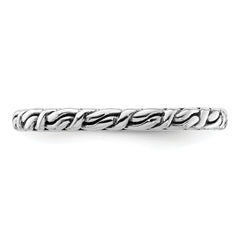Sterling Silver Stackable Expressions Antiqued Patterned Ring