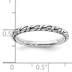 Sterling Silver Stackable Expressions Antiqued Patterned Ring