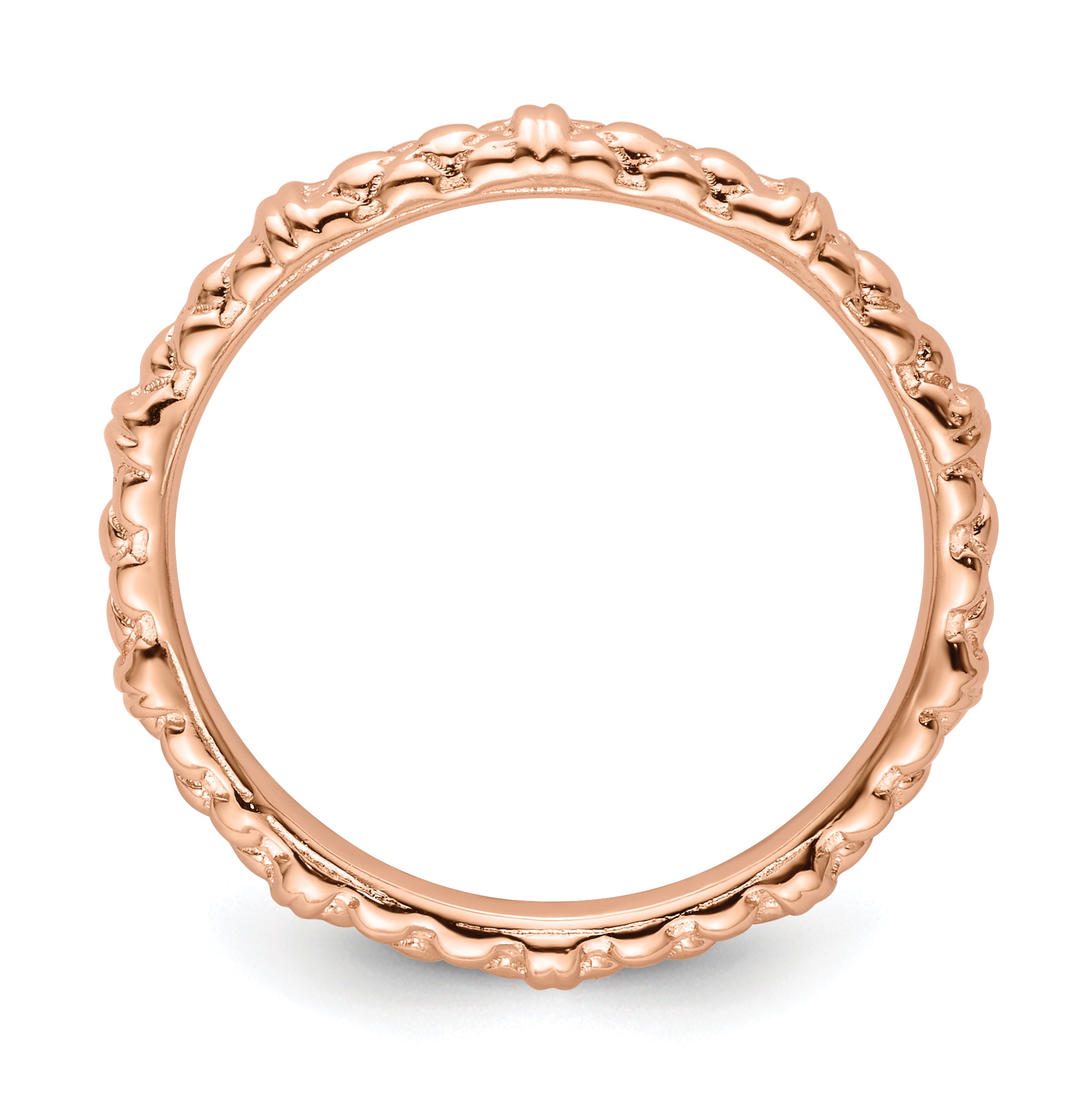 Sterling Silver Stackable Expressions Pink-plated Cable Ring Secondary image