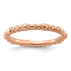 Sterling Silver Stackable Expressions Pink-plated Cable Ring