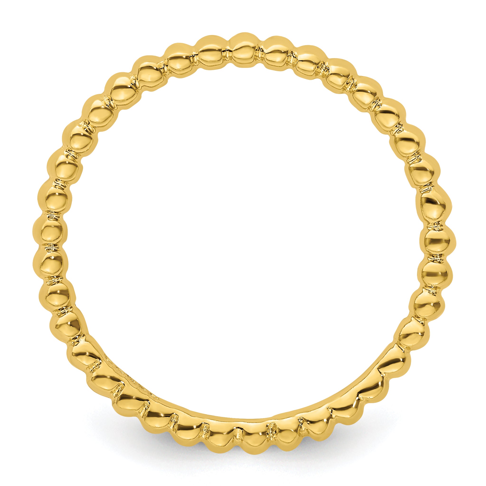 Sterling Silver Stackable Expressions Gold-plated Beaded Ring Secondary image