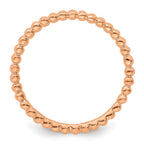 Sterling Silver Stackable Expressions Pink-plated Beaded Ring