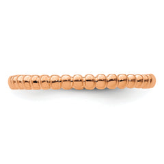 Sterling Silver Stackable Expressions Pink-plated Beaded Ring