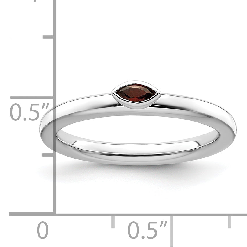 Sterling Silver Stackable Expressions Garnet Ring