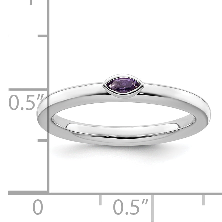 Sterling Silver Stackable Expressions Amethyst Ring
