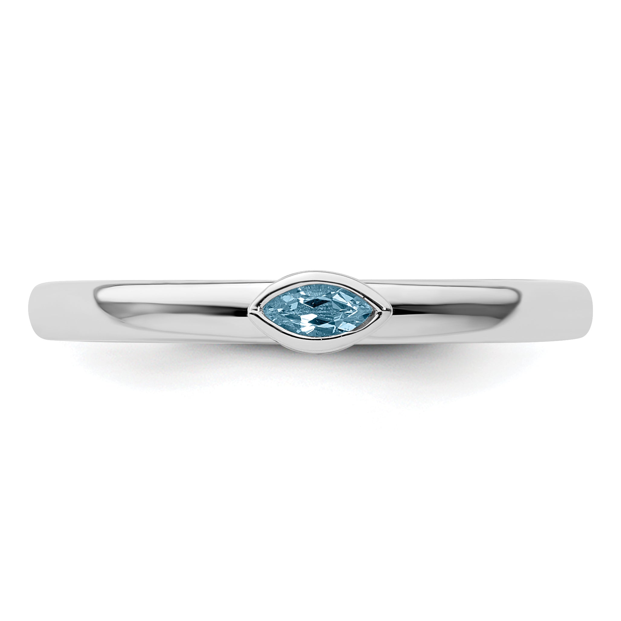 Sterling Silver Stackable Expressions Aquamarine Ring Secondary image