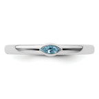 Sterling Silver Stackable Expressions Aquamarine Ring