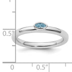 Sterling Silver Stackable Expressions Aquamarine Ring