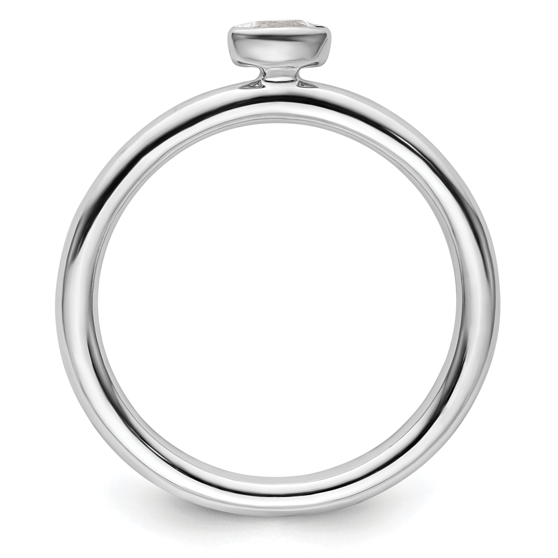 Sterling Silver Stackable Expressions White Topaz Ring Secondary image