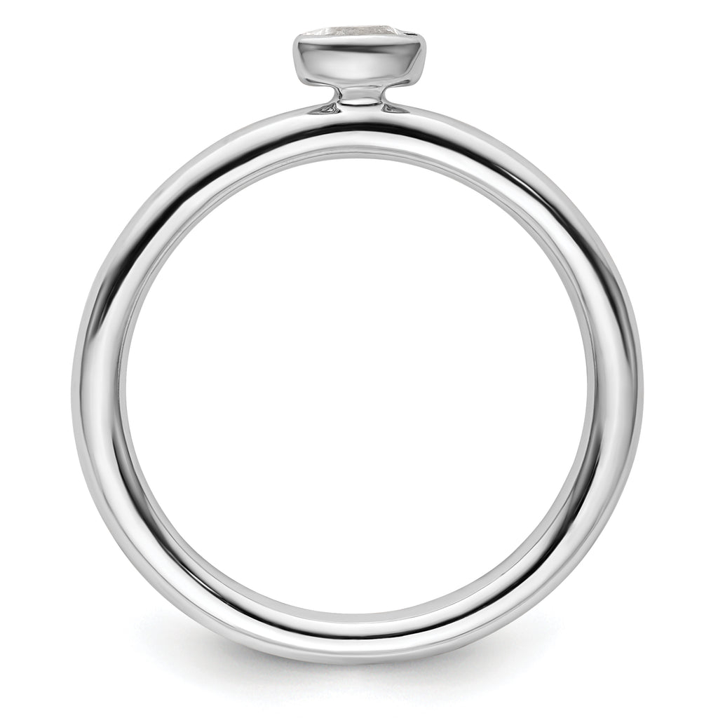 Sterling Silver Stackable Expressions White Topaz Ring