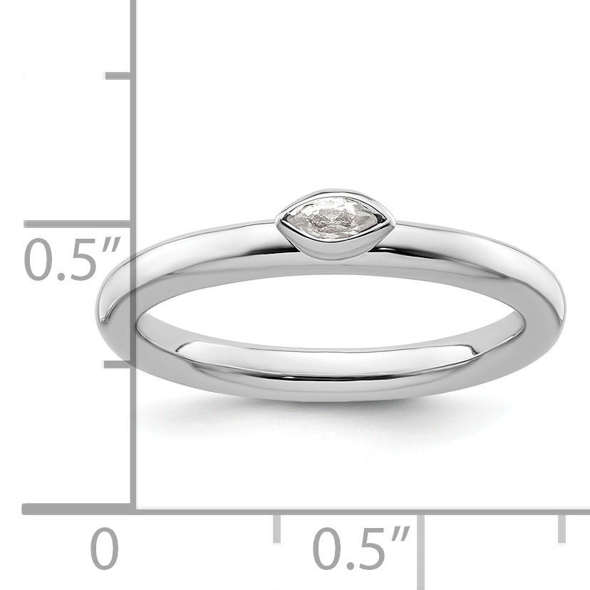 Sterling Silver Stackable Expressions White Topaz Ring