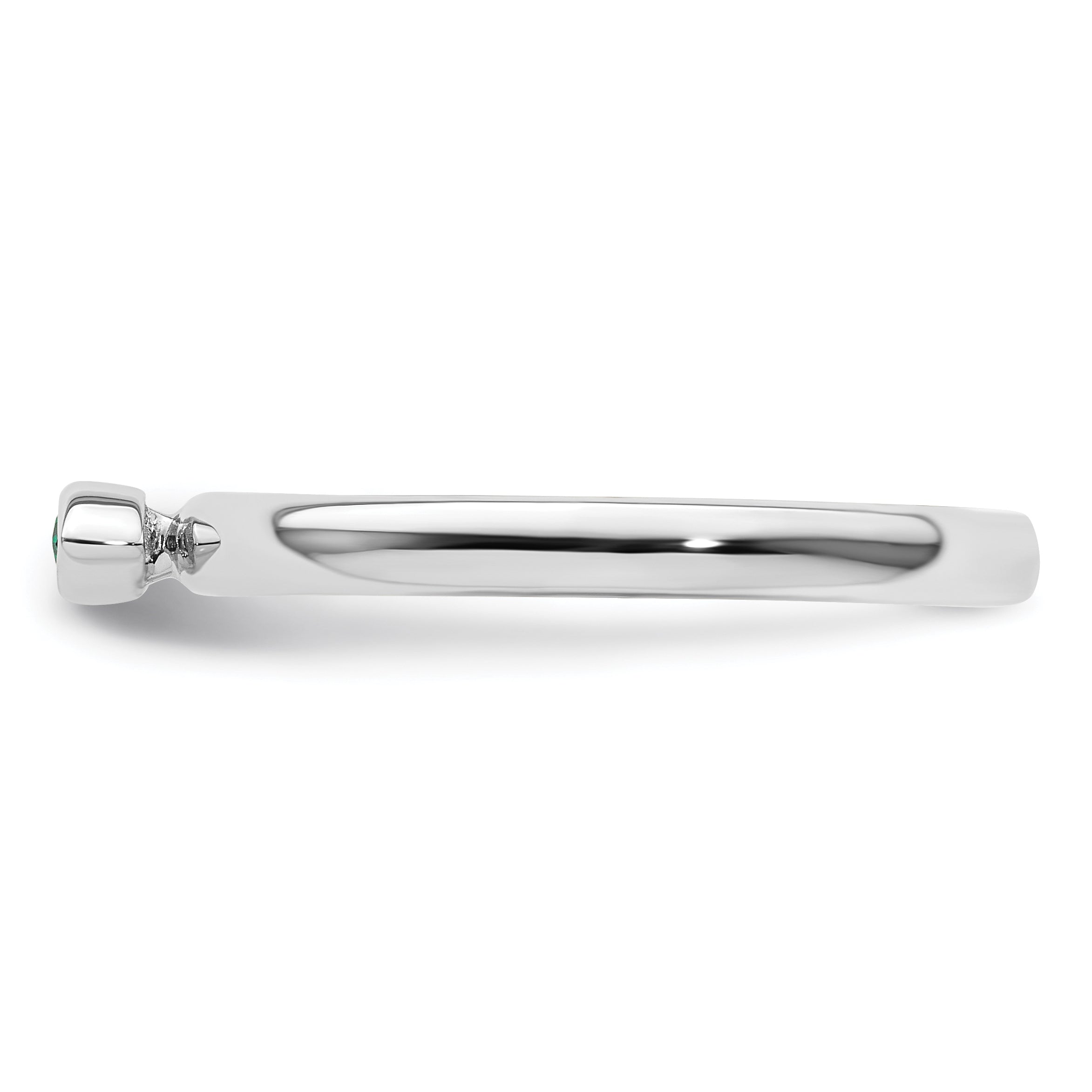 Sterling Silver Stackable Expressions Created Emerald Ring Secondary image