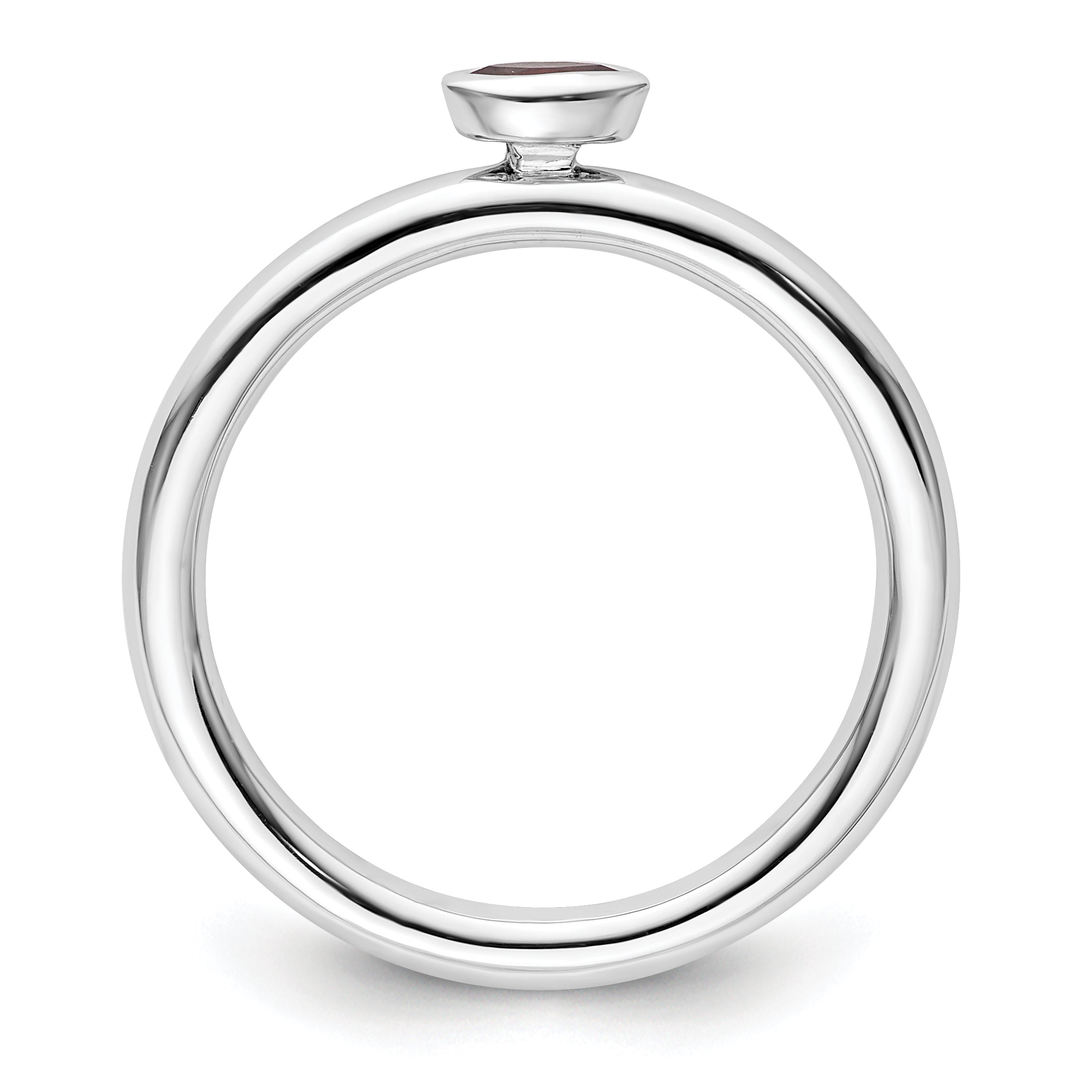 Sterling Silver Stackable Expressions Rhodium-Plated Rhodolite Garnet Ring Secondary image