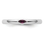Sterling Silver Stackable Expressions Rhodium-Plated Rhodolite Garnet Ring