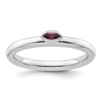 Sterling Silver Stackable Expressions Rhodium-Plated Rhodolite Garnet Ring
