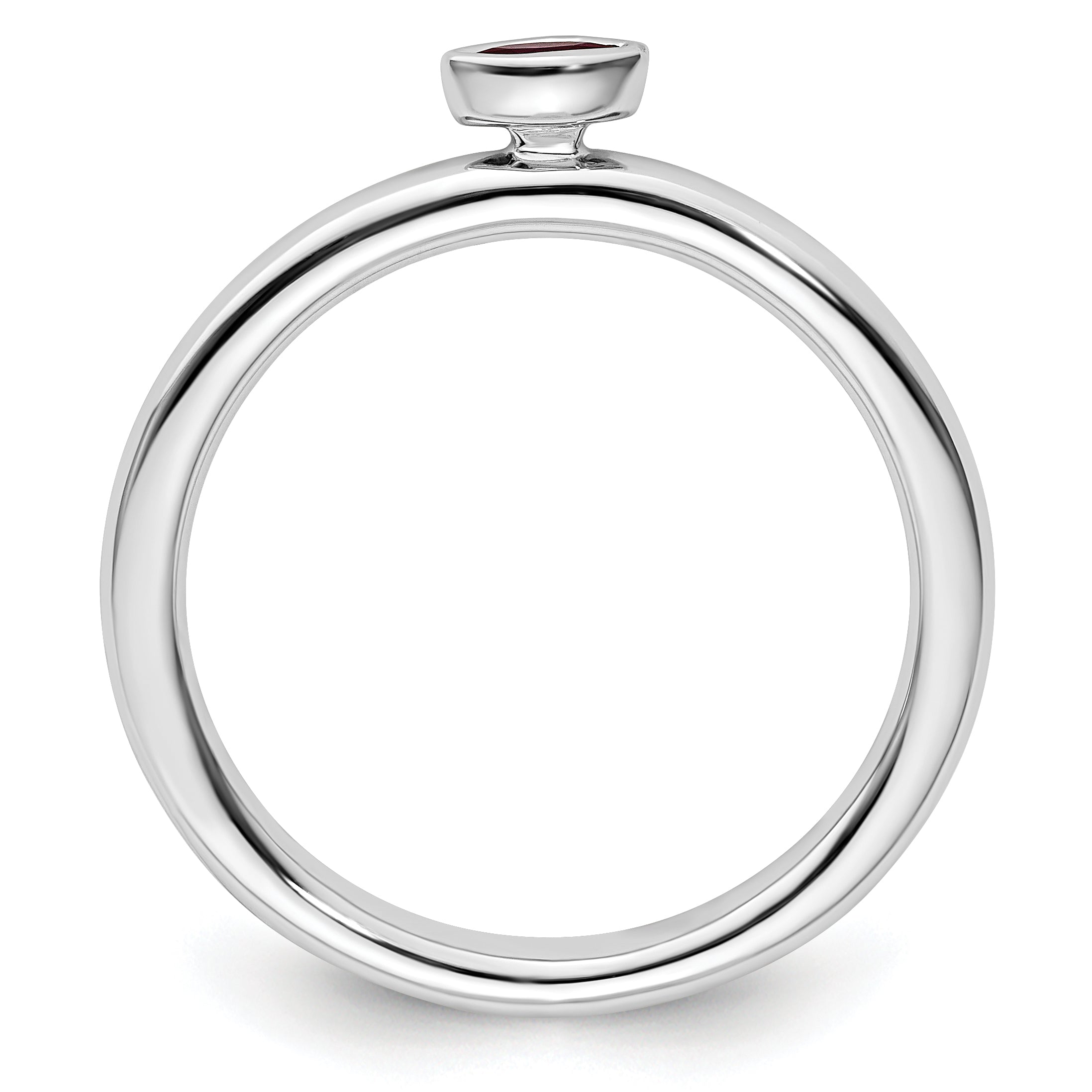 Sterling Silver Stackable Expressions Created Ruby Ring Secondary image