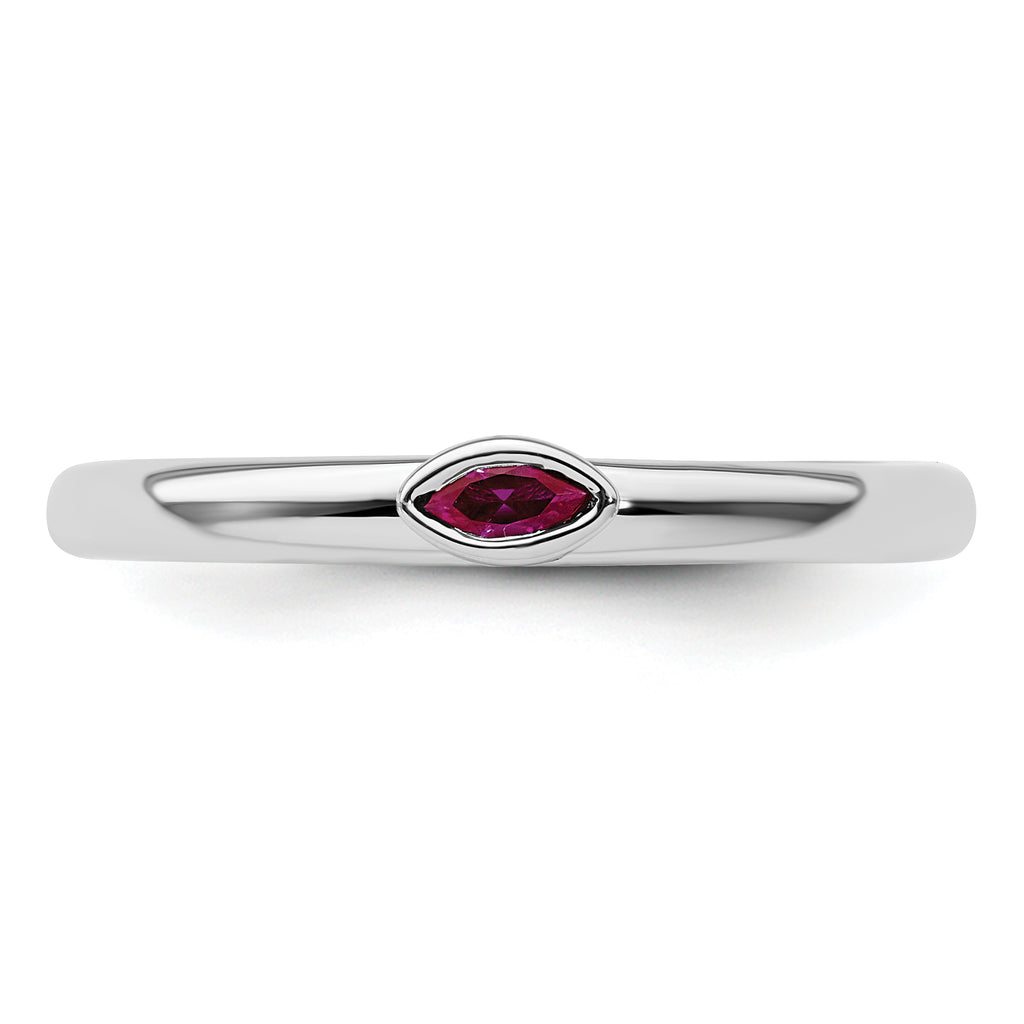 Sterling Silver Stackable Expressions Created Ruby Ring