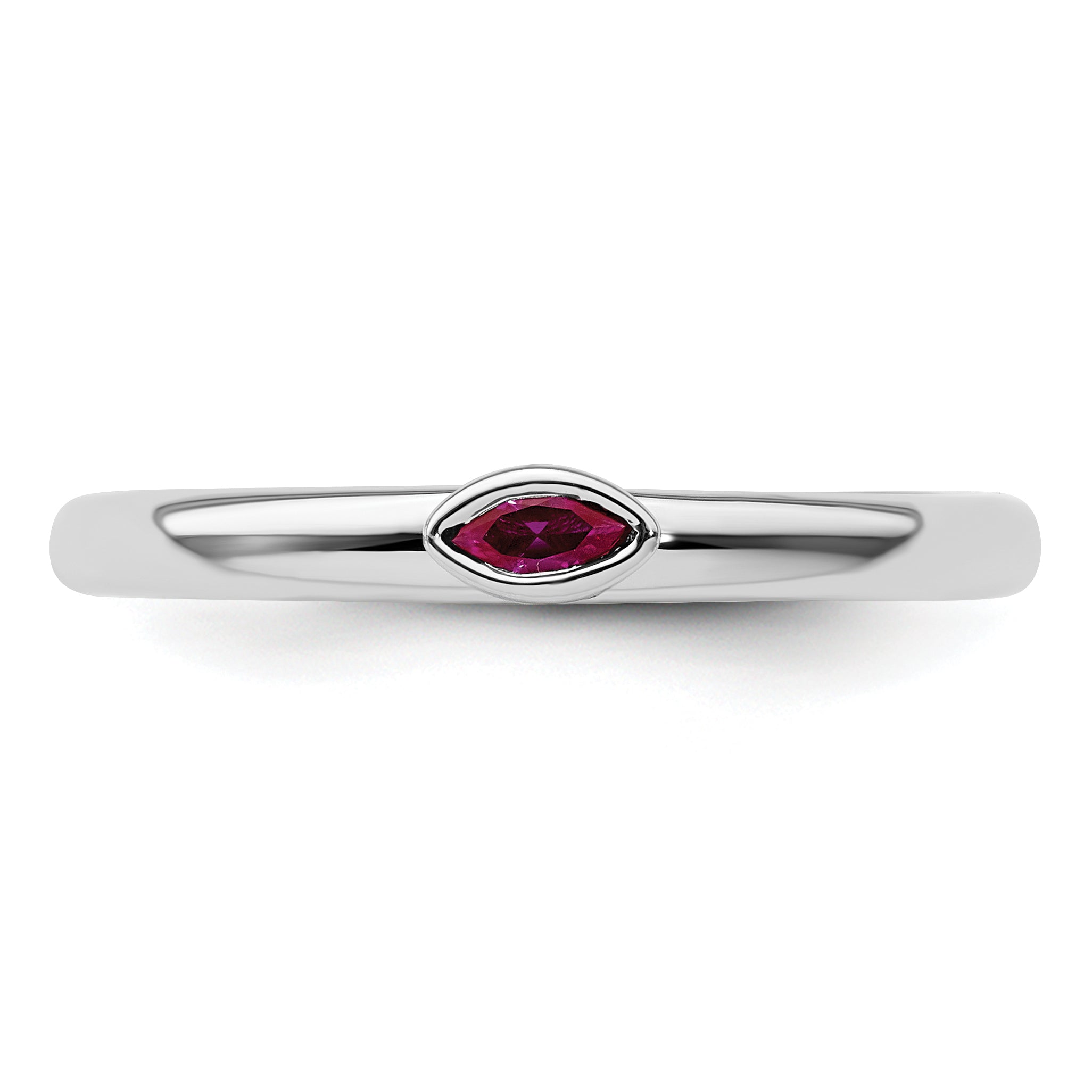 Sterling Silver Stackable Expressions Created Ruby Ring