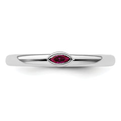 Sterling Silver Stackable Expressions Created Ruby Ring