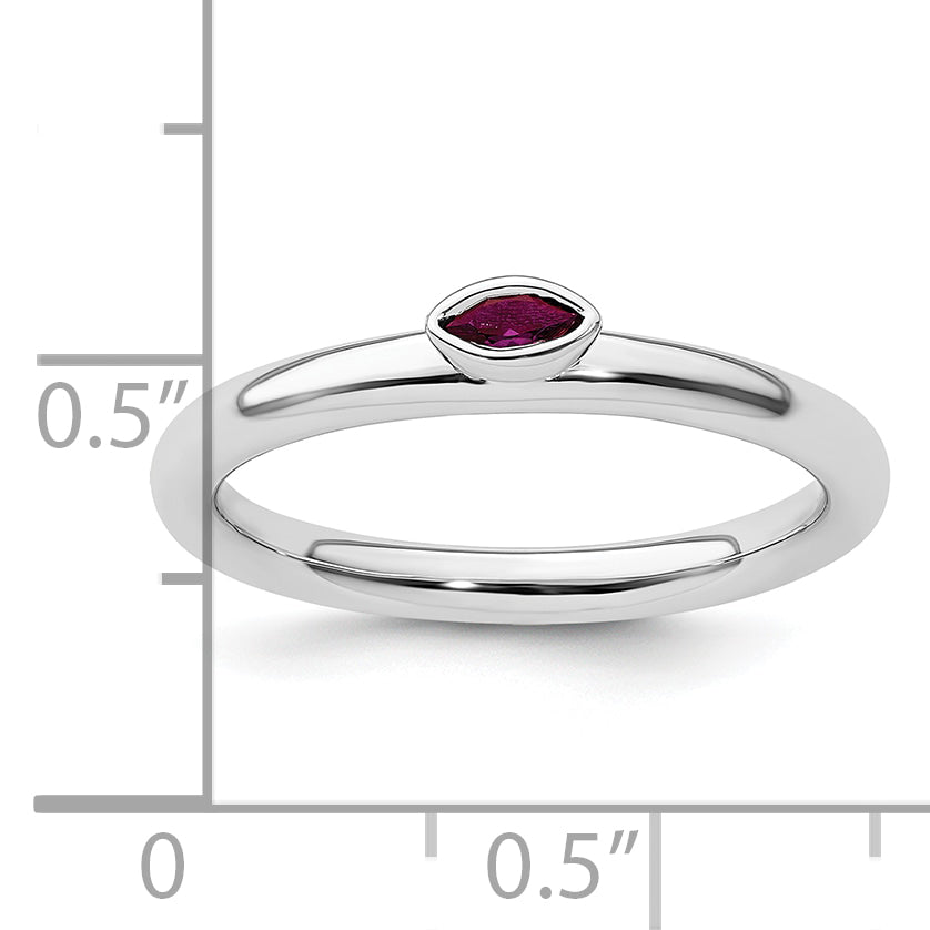 Sterling Silver Stackable Expressions Created Ruby Ring