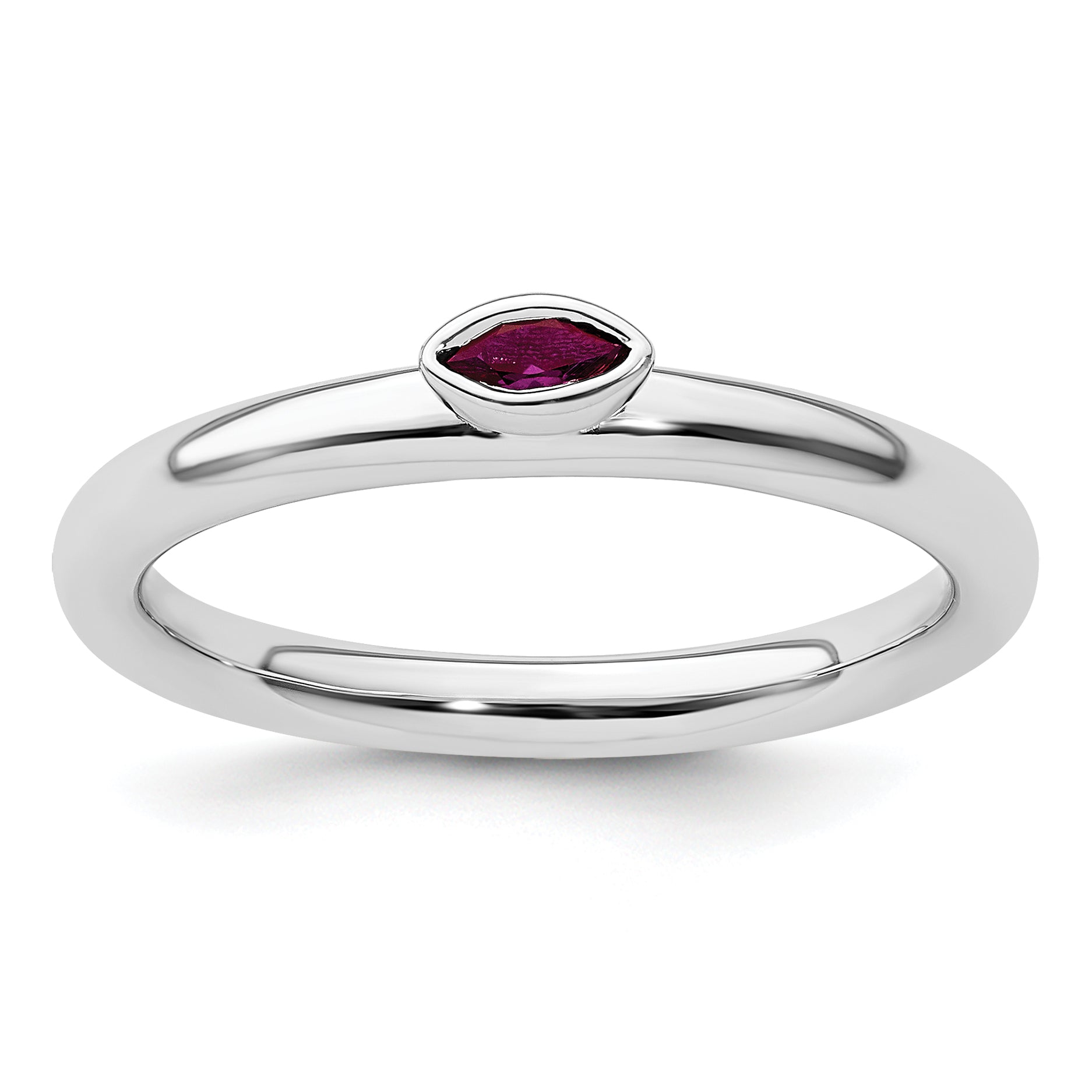 Sterling Silver Stackable Expressions Created Ruby Ring Main image