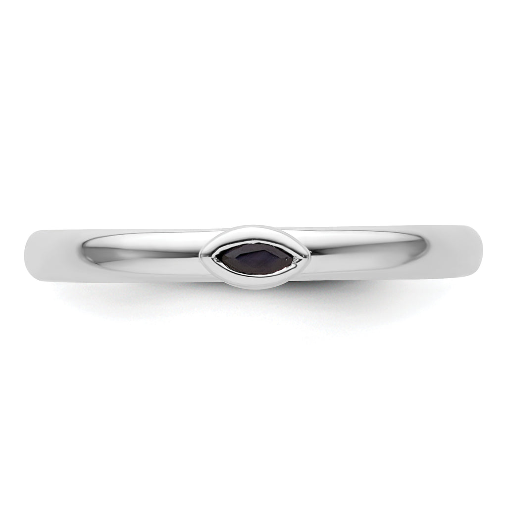 Sterling Silver Stackable Expressions Created Sapphire Ring