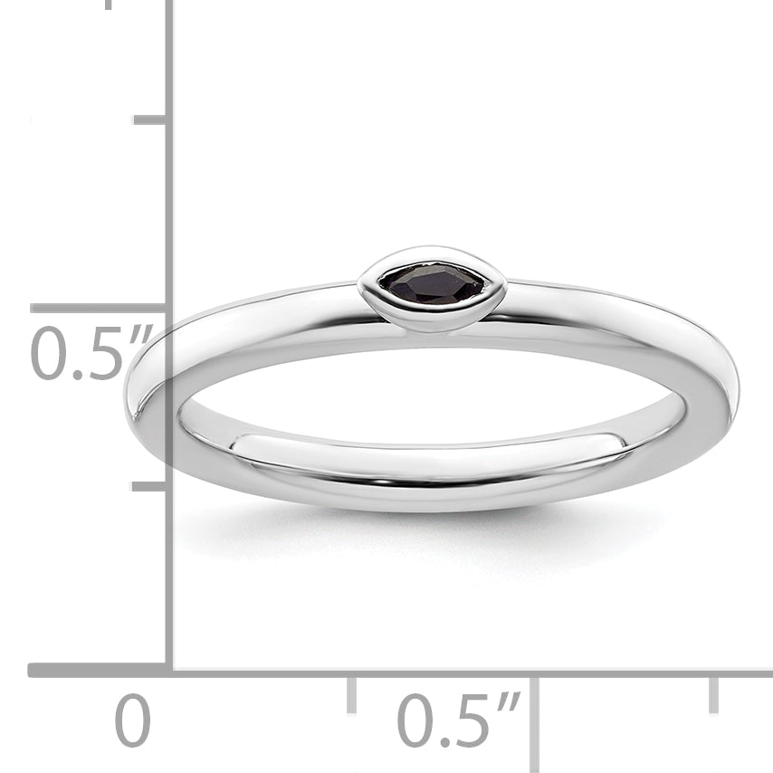 Sterling Silver Stackable Expressions Created Sapphire Ring
