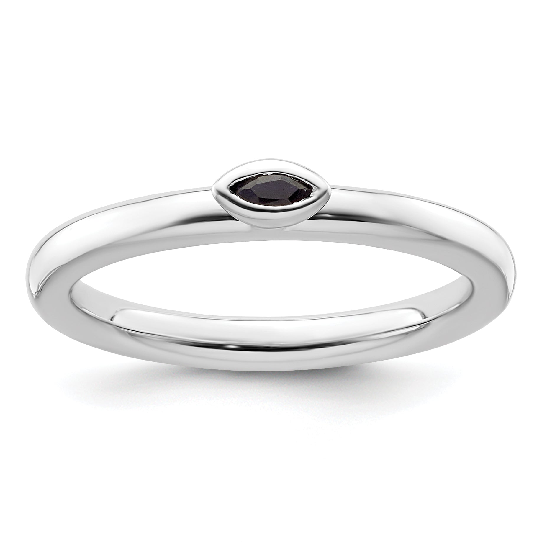 Sterling Silver Stackable Expressions Created Sapphire Ring Main image