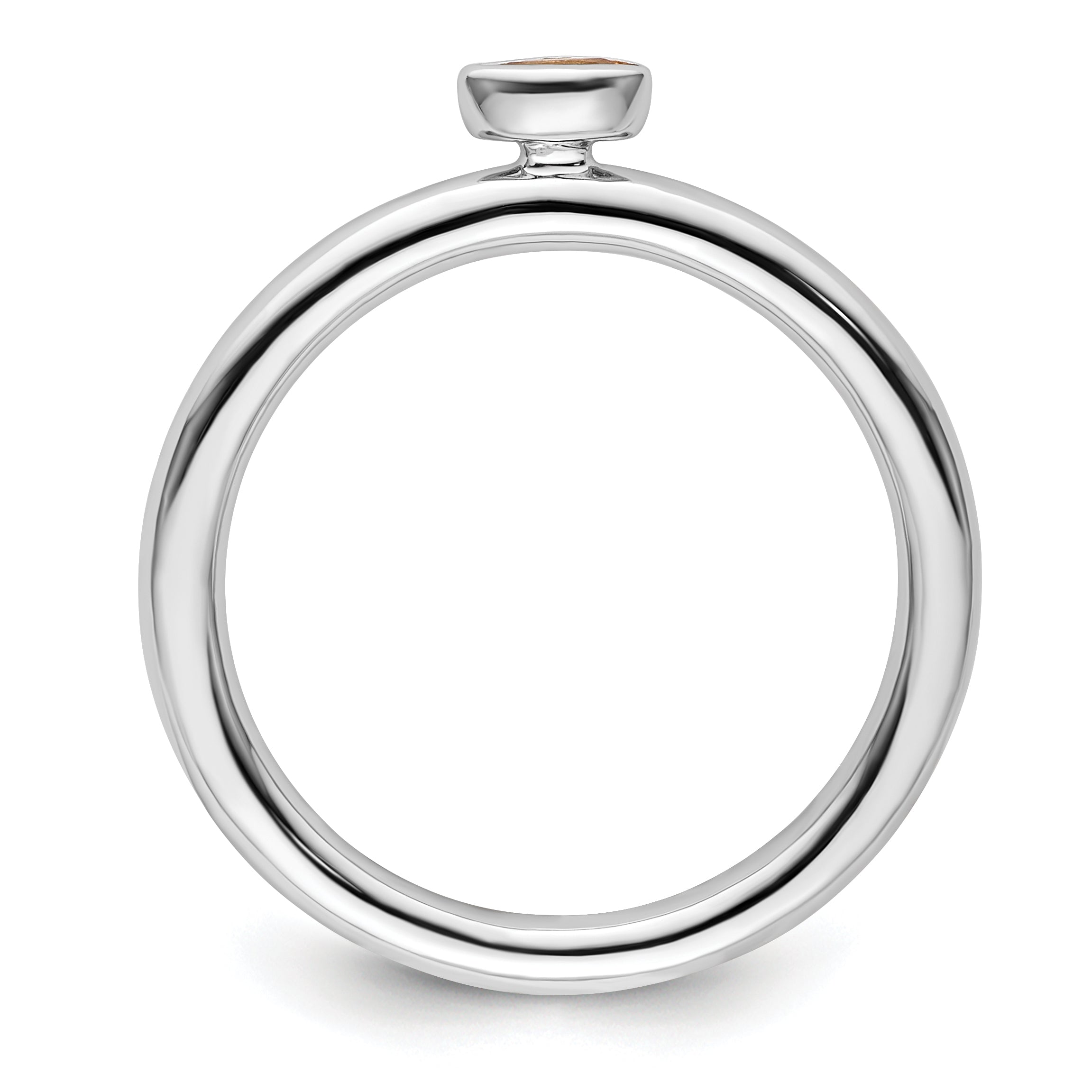 Sterling Silver Stackable Expressions Citrine Ring Secondary image