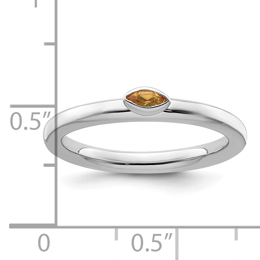 Sterling Silver Stackable Expressions Citrine Ring
