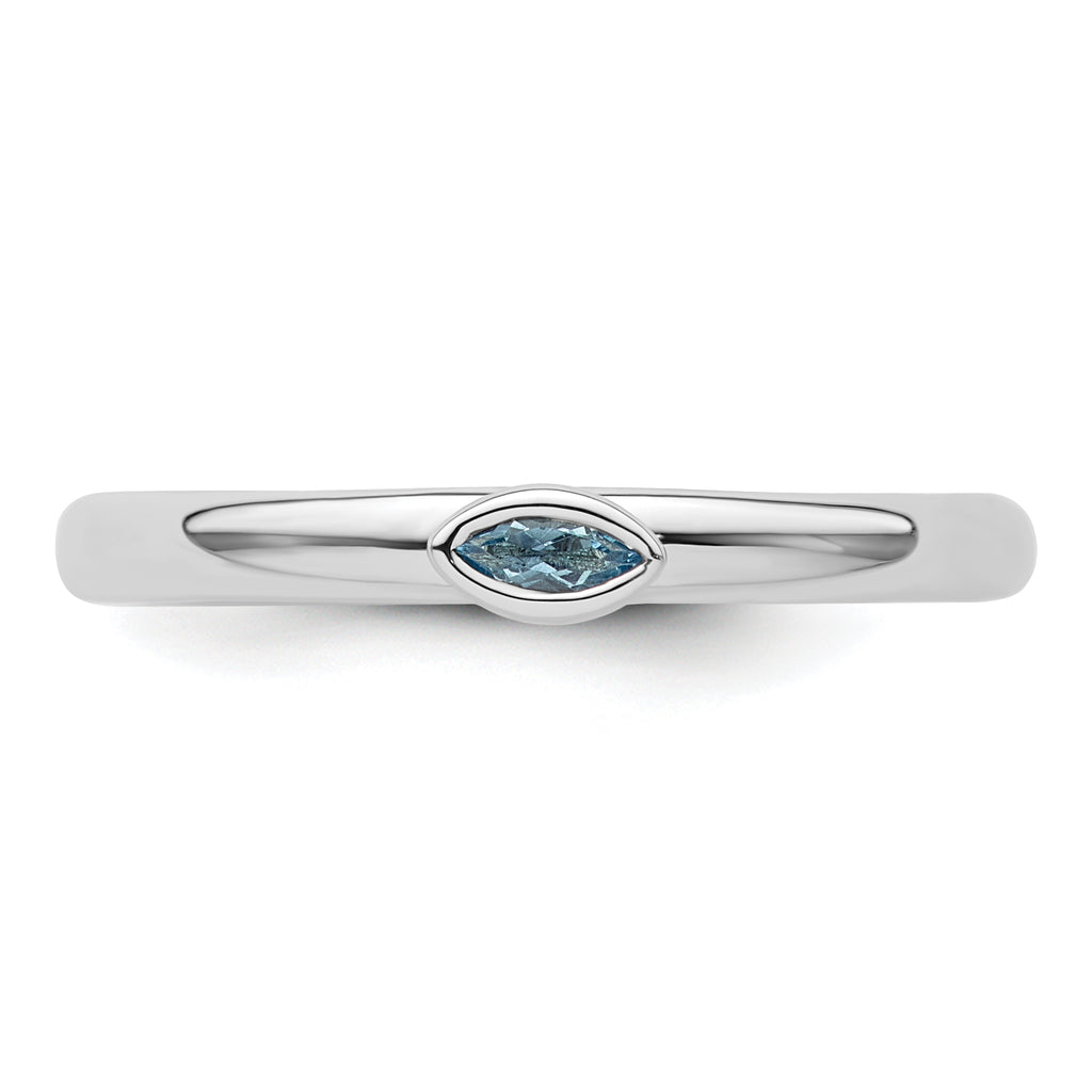 Sterling Silver Stackable Expressions Blue Topaz Ring