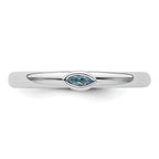 Sterling Silver Stackable Expressions Blue Topaz Ring
