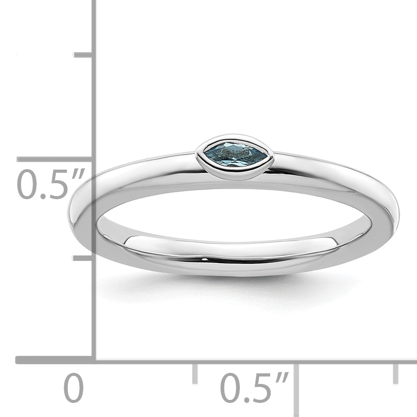 Sterling Silver Stackable Expressions Blue Topaz Ring