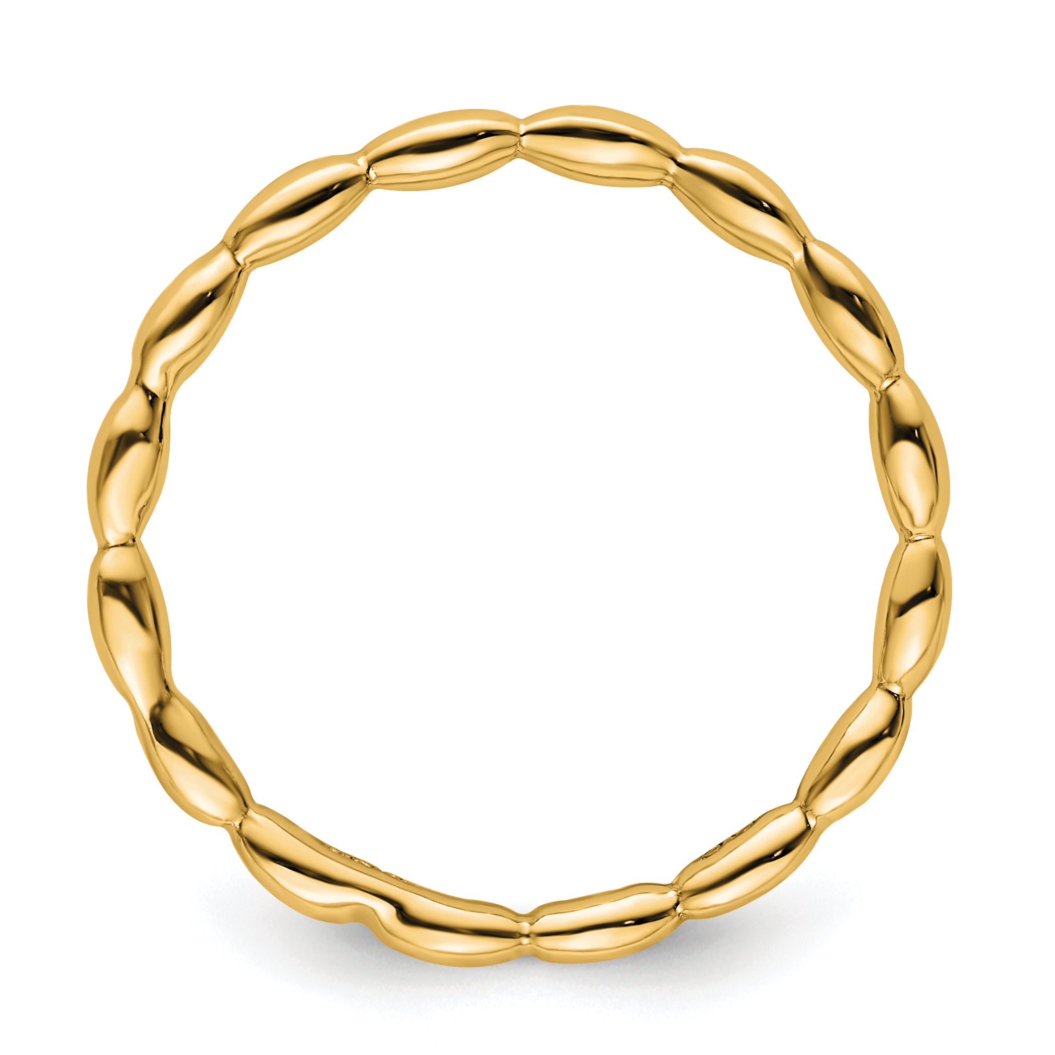 Sterling Silver Stackable Expressions Gold-plated Rice Ring Secondary image