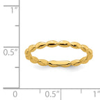 Sterling Silver Stackable Expressions Gold-plated Rice Ring