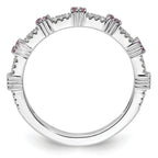 Sterling Silver Stackable Expressions Amethyst & Diamond Ring