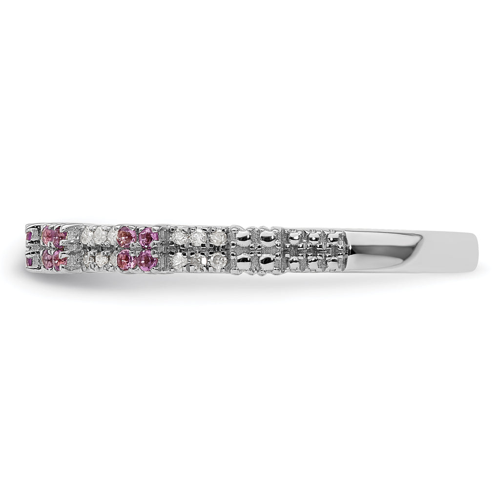 Sterling Silver Stackable Expressions Amethyst & Diamond Ring