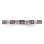 Sterling Silver Stackable Expressions Amethyst & Diamond Ring