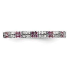 Sterling Silver Stackable Expressions Amethyst & Diamond Ring