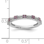 Sterling Silver Stackable Expressions Amethyst & Diamond Ring