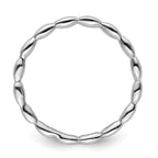 Sterling Silver Stackable Expressions Rhodium-Plated Rice Ring