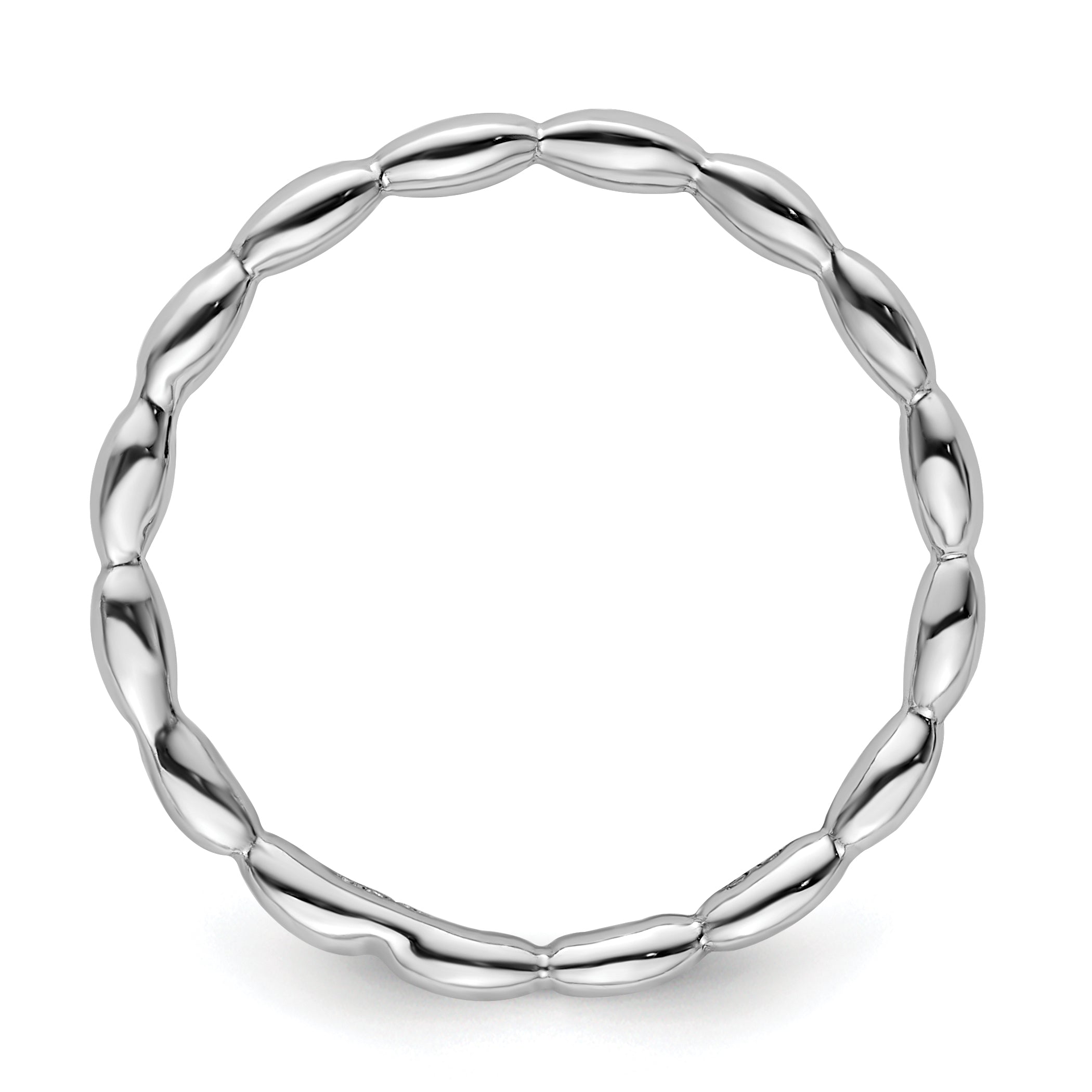 Sterling Silver Stackable Expressions Rhodium-Plated Rice Ring