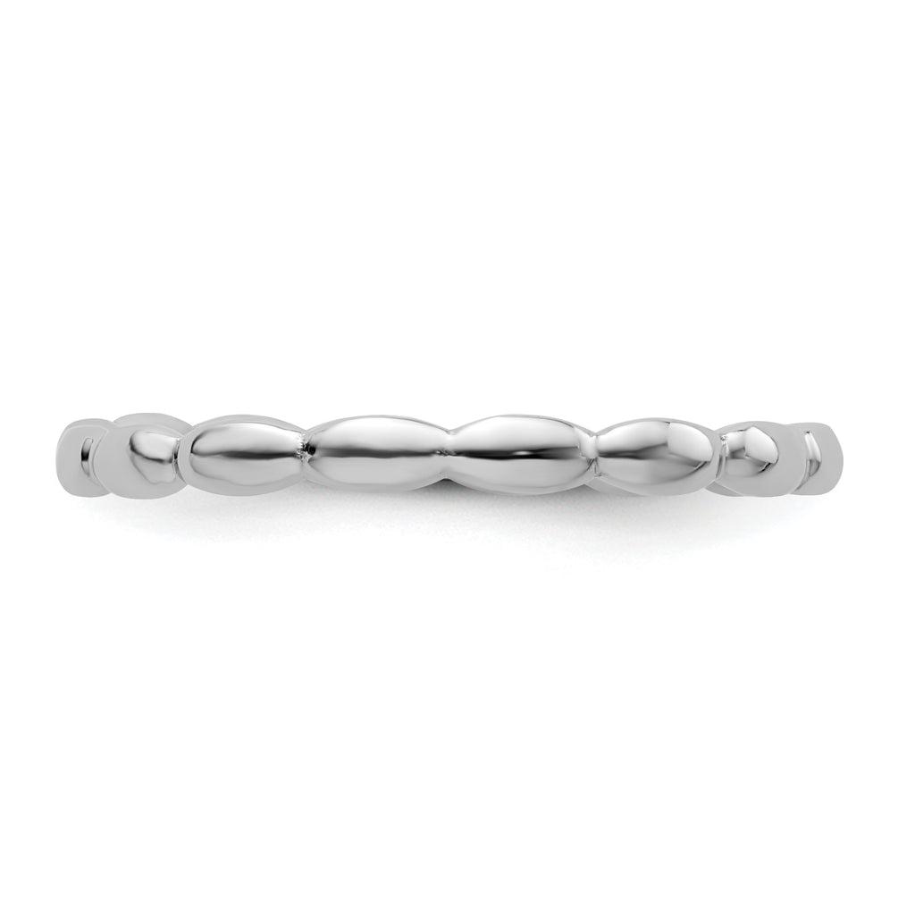 Sterling Silver Stackable Expressions Rhodium-Plated Rice Ring