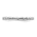 Sterling Silver Stackable Expressions Rhodium-Plated Rice Ring