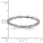 Sterling Silver Stackable Expressions Rhodium-Plated Rice Ring